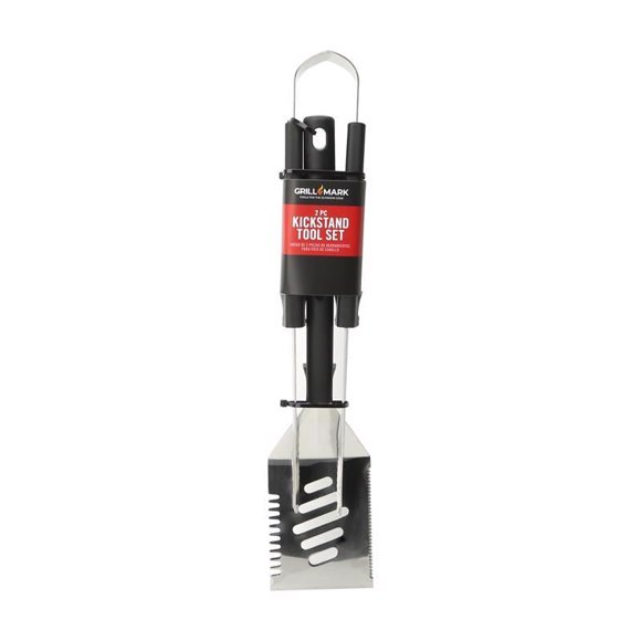 Juego de herramientas para asar Grill Mark, acero inoxidable, negro y plateado, 2 unidades