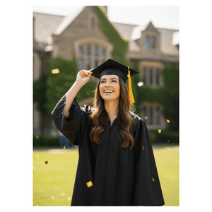 Genérico - Birrete Juvenil Adulto Negro Graduación