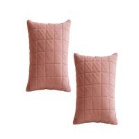 Genérico - Pack De 2 Fundas De Cojin Terciopelo Grid 45X45 Rosa