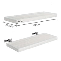 Vgo - Estante Flotante De Madera Blanco 23X120X4Cm