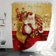thumbnail image 4 of 4pcs Santa Claus Christmas Shower Curtain Set with Non-Slip Carpet, Toilet Seat, and Bath Mat - Red Waterproof Shower Curtain for Bathroom Decor and 12 Hooks Included, 4 of 4