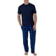 thumbnail image 3 of Pantalón de pijama con forro polar Fruit of the Loom para hombre, color azul, talla L, 3 of 3