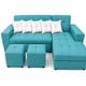 thumbnail image 1 of Sofa Grecia L 3 Cuerpos + 2 Puff Turquesa, 1 of 2