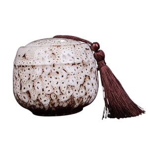 Magideal - Recipiente De Cerámica Para Té, Puertos De Almacenamiento De Café, Tarros, Decoración De Escritorio, Contenedor De Comida, Tarro De Jengibre De Blanco 105X10Cm500Ml