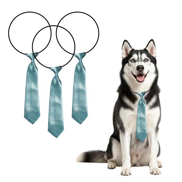 Uxcell Corbatas de Collar para Perros, Corbatas de Cuello para Mascotas a Granel Accesorios de Aseo de Collar de Lazo (3 Piezas, Poliéster, Gris) para Uso Diario de Mascotas Medianas y Grandes
