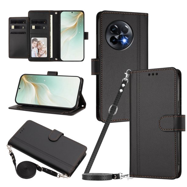 Funda Tipo Libro para OnePlus 11R 5G con Ranuras para Tarjetas, Negro