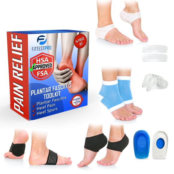 Kit Fittest Pro para aliviar el dolor de pies para fascitis plantar, 14 piezas