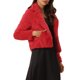 thumbnail image 4 of INSPIRE CHIC Chaqueta de Piel Recortada para Mujer Solapa Cardigan Esponjoso Bolero 2026 Invierno Abrigo Corto de Piel Sintética Conjuntos M Rojo, 4 of 6