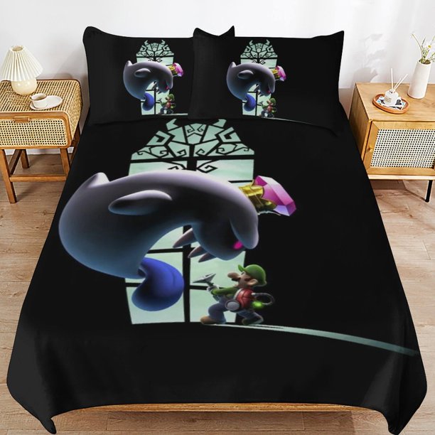 Luigi's Mansion Duvet Cover Set 3 Piece Bedding Set Double Sided Printing Decorative Comforter Cover Set
