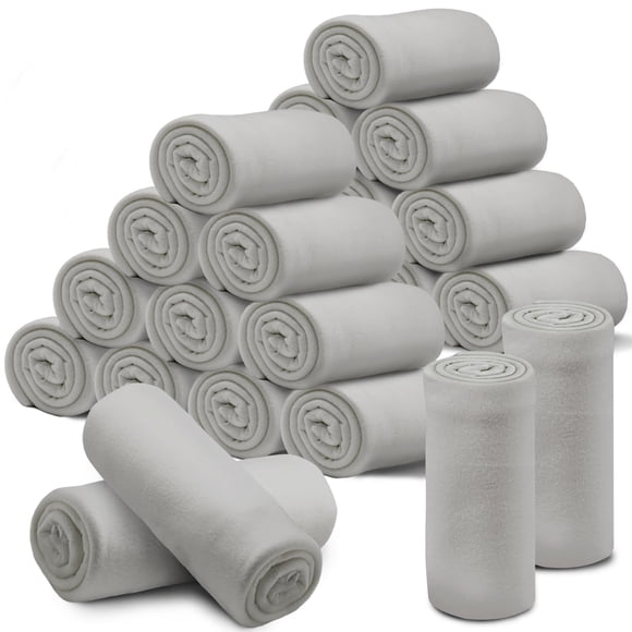 Cobija NovaSunrise 152 × 127 cm, paquete de 24, gris, forro polar