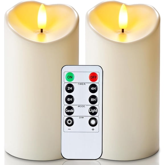 Velas LED sin llama Homemory impermeables, 2 unidades