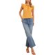 thumbnail image 2 of INSPIRE CHIC Blusas de Verano para Mujer con Mangas Volantes, Cuello con Lazo y Botones al Frente, Casual, Talla S, Amarillo, 2 of 6