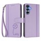 thumbnail image 3 of Funda Cartera Trébol para Samsung Galaxy A15 con Ranuras Tarjetas y Carga Inalámbrica Morado claro, 3 of 6