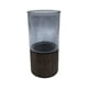 thumbnail image 1 of Florero Decorativo De Vidrio Liso Tonos Gris Con Base Madera gris oscuro, 1 of 8