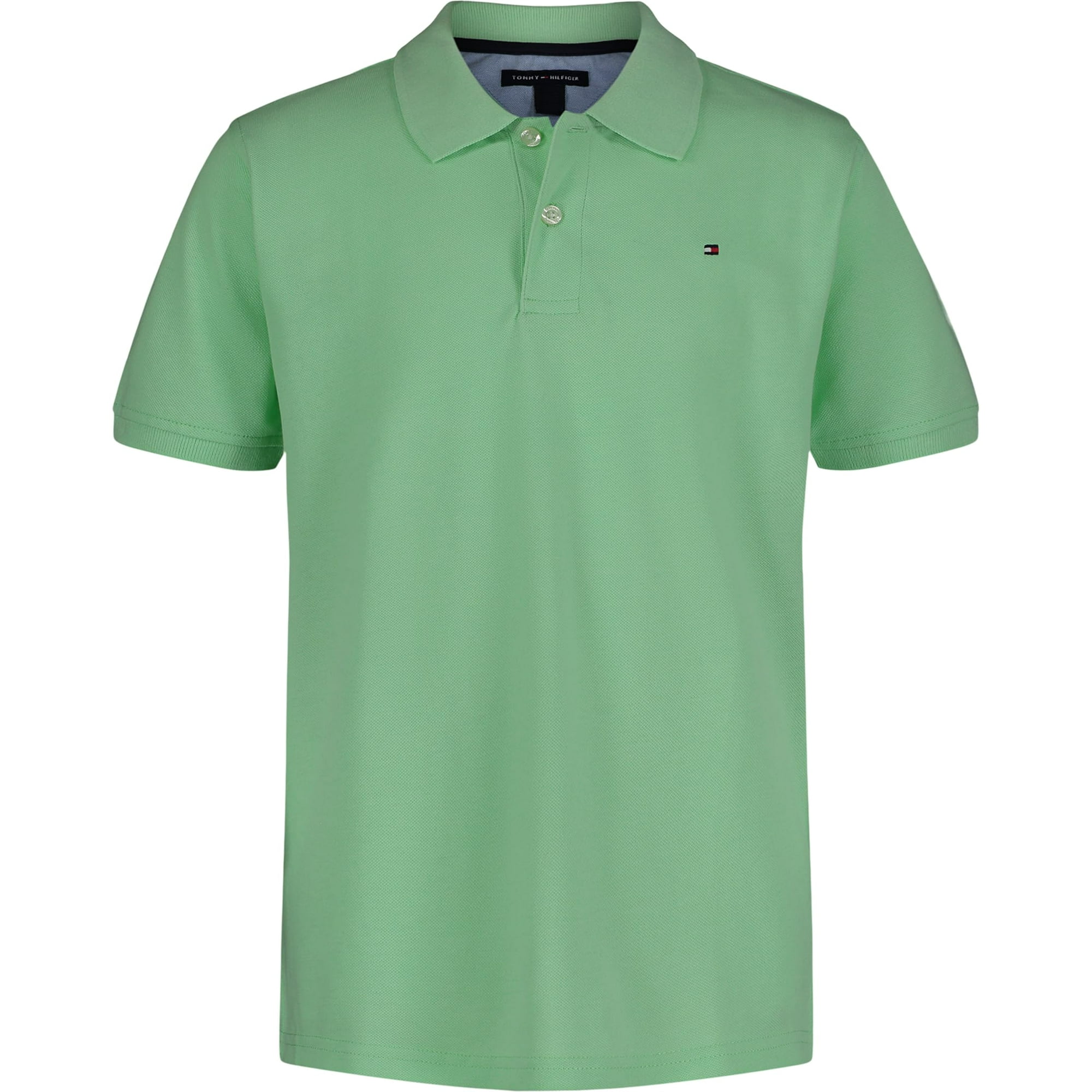 Polo Tommy Hilfiger Para Niños De Manga Corta, Verde Hiedra, 14-16