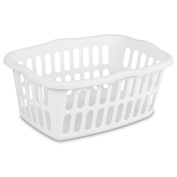 Cesta de lavandería Sterilite rectangular de 1,5 bushel, paquete de 12 unidades, color blanco