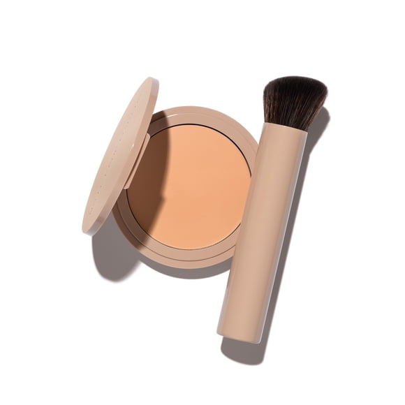 Base de maquillaje sin maquillaje de larga duración con brocha Duo Light