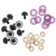thumbnail image 1 of Ojos de juguete de seguridad de plástico de 10 piezas + brillos no tejidos + arandela de 18mm de color púrpura claro, 1 of 5