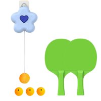 Magideal - Entrenador De Tenis De Mesa Colgante Para Niños, Altura Ajustable, Coordinación De Ojos Y Manos, Conjunto De Autoentrenamiento, Ejercitador Para Marco Azul 2 Palas