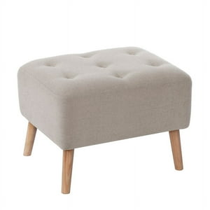 Latam Home - Pouf Lyon Lino Blanco