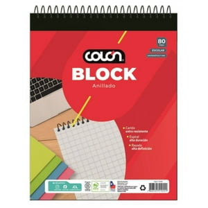 Colon - Block Anillado Escolar Con Espiral 7 Mm 80 Hojas