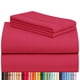 thumbnail image 1 of Juego de sábanas LuxClub, tamaño completo, 4 piezas, color rojo, 1 of 8