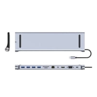 Oem - Adaptador Hub 11 En 1 Usb Tipo C Usb-C Hdmi Vga Usb Lan Sd