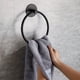 thumbnail image 2 of 1pc, Round Punch-free Stainless Steel Towel Ring, Black Bathroom Toilet Towel Hanger, Hanging Ring, 2 of 2
