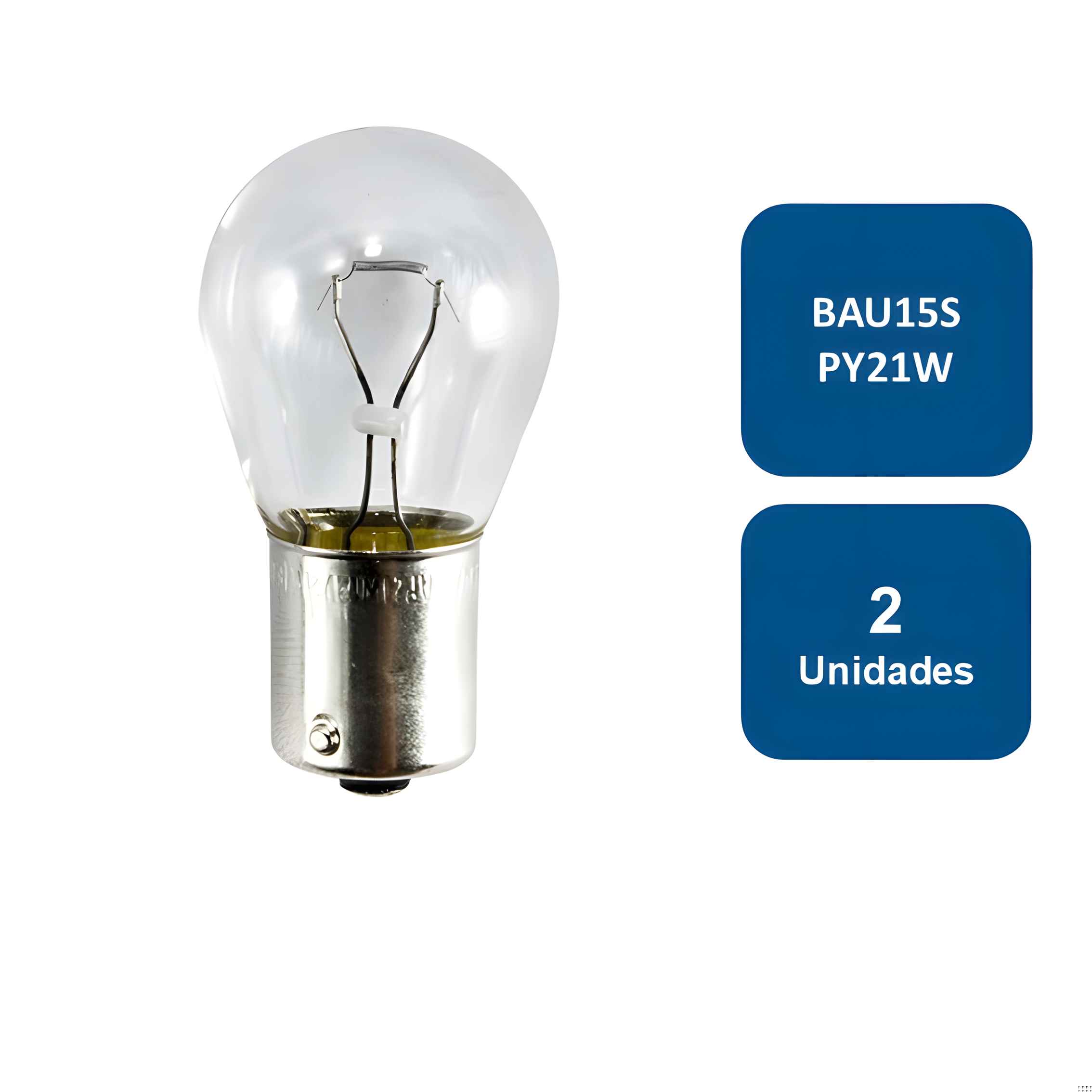 Ampolleta 12V Para Automovil Globo Grande Bau15S Py21W (150º) 2Un. - Rukafe Basics