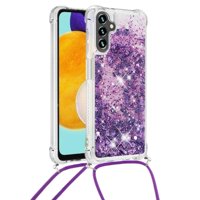 Funda Foxdock Para Samsung Galaxy M13 5G Con Cuerda Ajustable, Brillo Líquido, Protección Antigolpes Y Lente – Ideal Para Regalo
