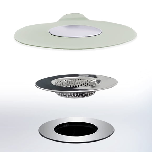 Juego de tapón y colador para bañera Seatery de silicona y acero