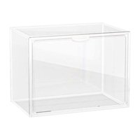 Magideal - Caja De Almacenamiento De Botas, Cajones Apilables, Caja De Exhibición, Organizador, Caja De Almacenamiento De Baloncesto Transparente Abierta Lateral