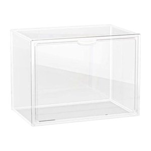 Magideal - Caja De Almacenamiento De Botas, Cajones Apilables, Caja De Exhibición, Organizador, Caja De Almacenamiento De Baloncesto Transparente Abierta Lateral