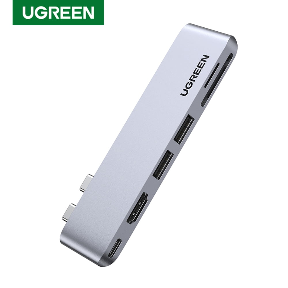 Ugreen - Adaptador Dual Usb-c / Hdmi + 2usb-a 3.0 + (sd/microsd) + Usbc Macbook Pro/air Cm380