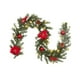 thumbnail image 3 of Guirnalda navideña de flores artificiales, adornos colgantes, guirnaldas navideñas de flores falsas, enredadera verde para corona de puerta de entrada Rojo 27 m, 3 of 5