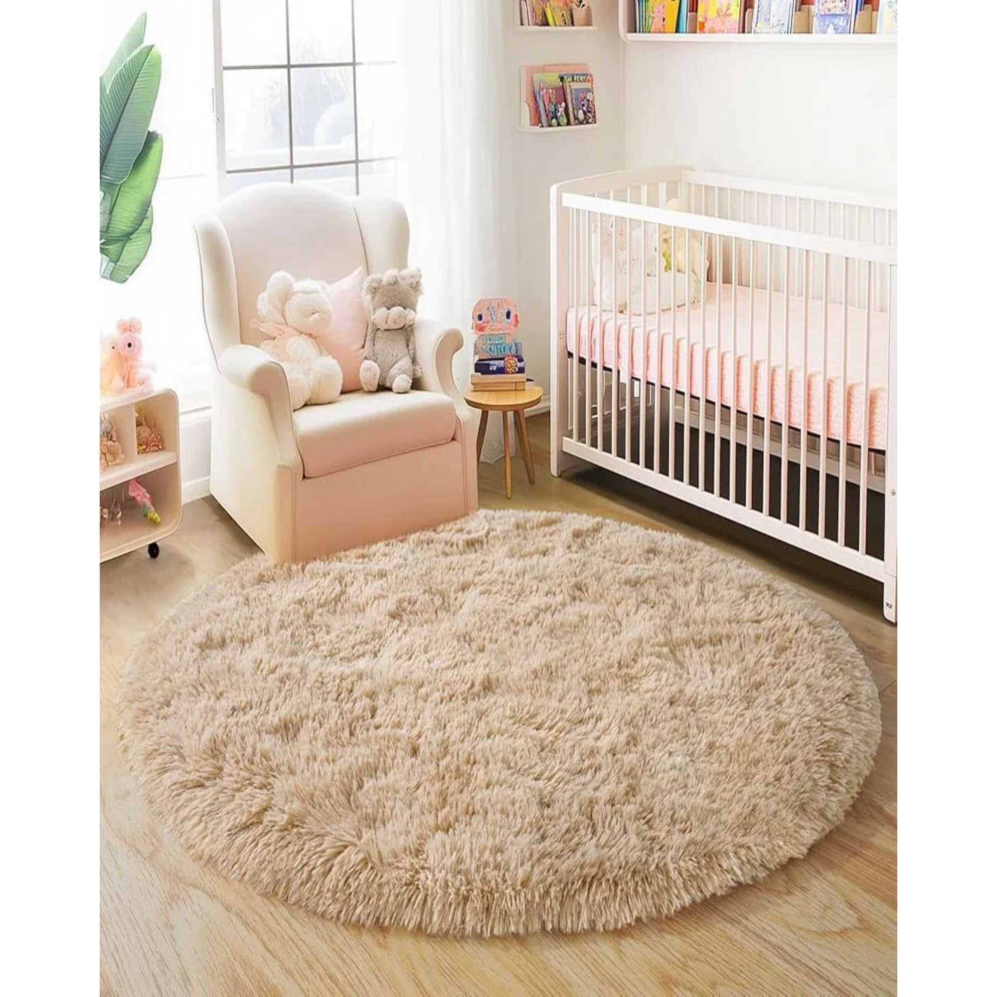 Imac Hogar - Alfombra Shaggy Redonda 150 Cm Pelo Suave Y Extra Confort