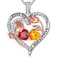 thumbnail image 1 of Collar Iefil 19" + 2" Corazón de Plata con Doble Piedra de Nacimiento, 1 of 8