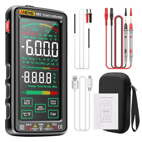 Multímetro ANENG 683 Smart Touch NCV Tester 1000 V 6000 Counts