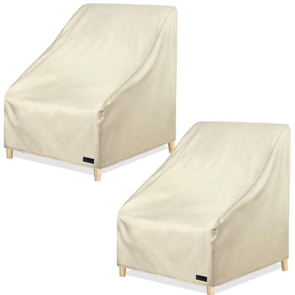 Fundas impermeables para sillas de patio NettyPro, paquete de 2, color beige, 75 x 85 x 87 cm