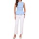 thumbnail image 2 of INSPIRE CHIC Blusas Peplum para Mujer sin Mangas con Cuello Barco y Cinturón de Cuadros de Pata de Gallo para Trabajo M Azul Claro, 2 of 6