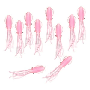 Genérico - 10 Piezas Pulpos Calamares Pesca Señuelo Brillo Falda Suave Wobblers Señuelos Rosa