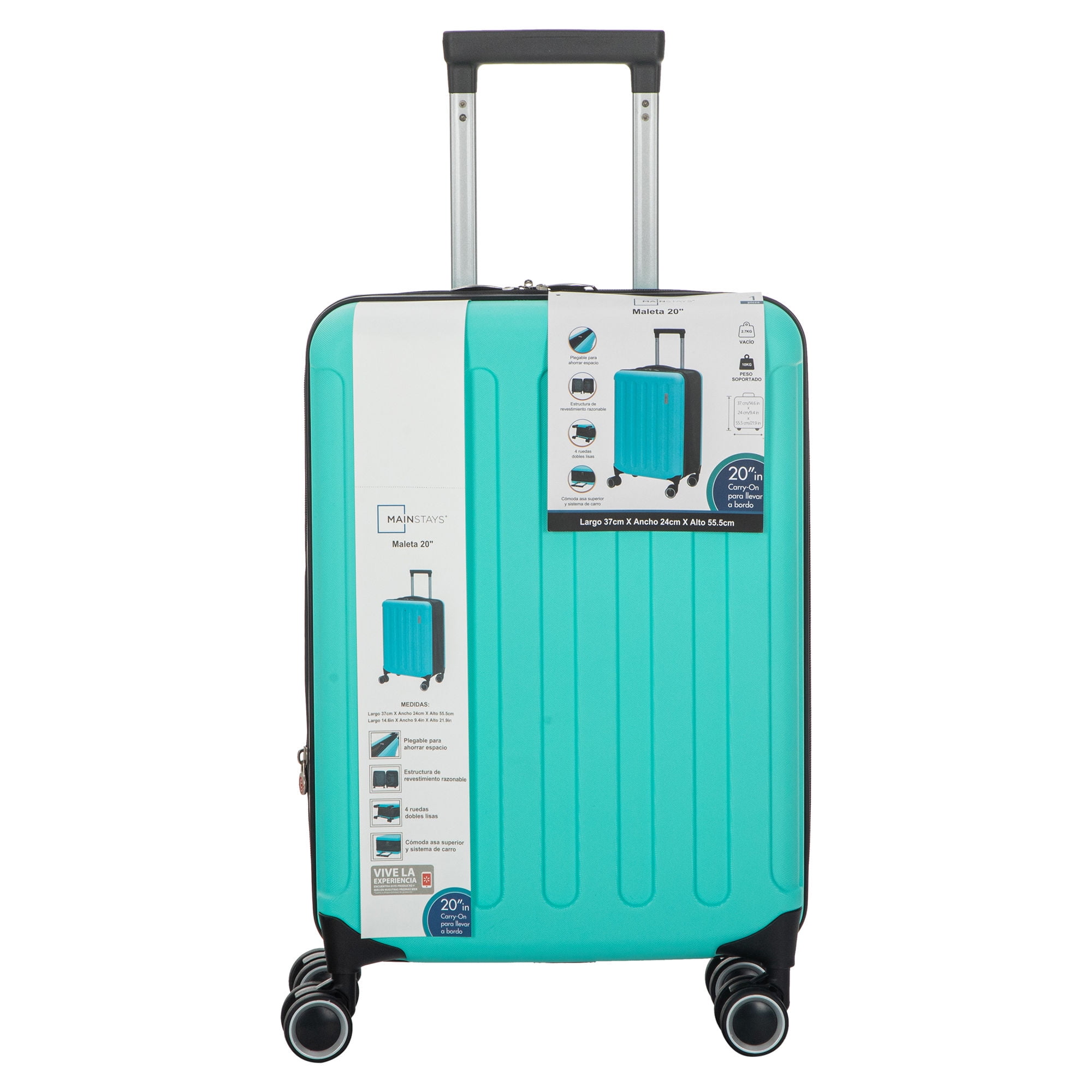 Mainstays - Maleta Plegable Turquesa Pequeña S