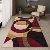 Casadeliacl - Alfombra Pasillera 3D Decorativa W.M G Moderna 1.8 M 60 Cm Circulo Beige