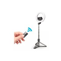 Genérico - Baston Selfie Con Aro L07 Bluetooh Led Aluminio Con Tripode