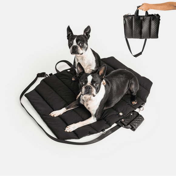 Mat Cama Para Perro Portátil Negro Impermeable + Porta Bolsas de Regalo