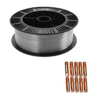 Sds - Alambre Mig Flux 5Kilosx1.0Mm Soldadura Sin Gas+10 Boquillas