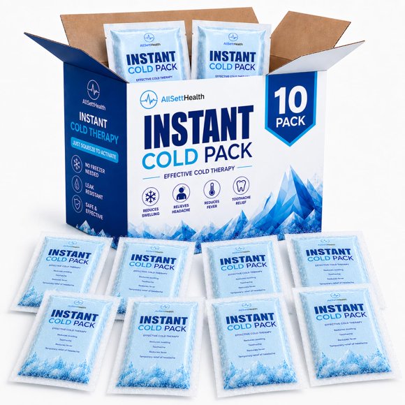 Compresas frías desechables instantáneas AllSett Health - Pack de 10