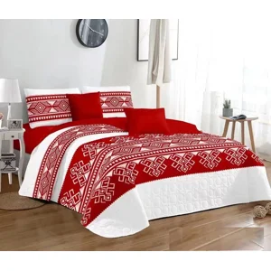 Casadeliacl - Cubrecama Quilt Delgado2 Plaza Diseño Modernos Tf Rojo / Modernos