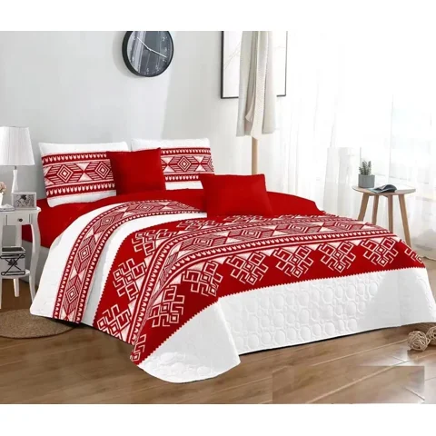 Casadeliacl - Cubrecama Quilt Delgado2 Plaza Diseño Modernos Tf Rojo / Modernos