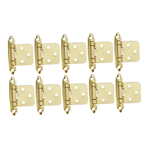 Bisagras de puerta de gabinete de 10 x 1/2", herrajes para puertas para muebles de RV, accesorios de repuesto versátiles, bisagra de cierre automático Oro